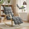 Rocking Chair with Adjustable Footrest, Padded Recliner Chair, Grey