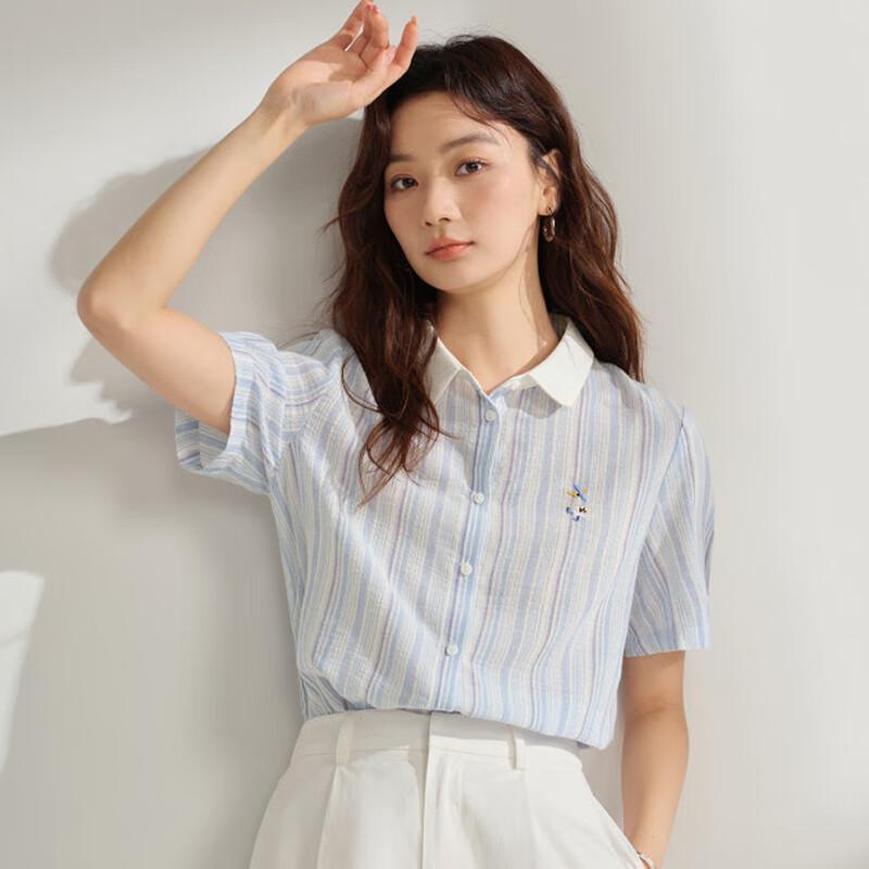 INMAN Women's Striped Collared Shirt