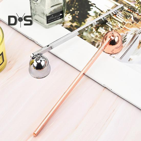 Klokkelysslukker med langt håndtak i polert rustfritt stål Telys stearinlys Veke Flamme Snuffer Sette ut stearinstopper Stearintilbehør