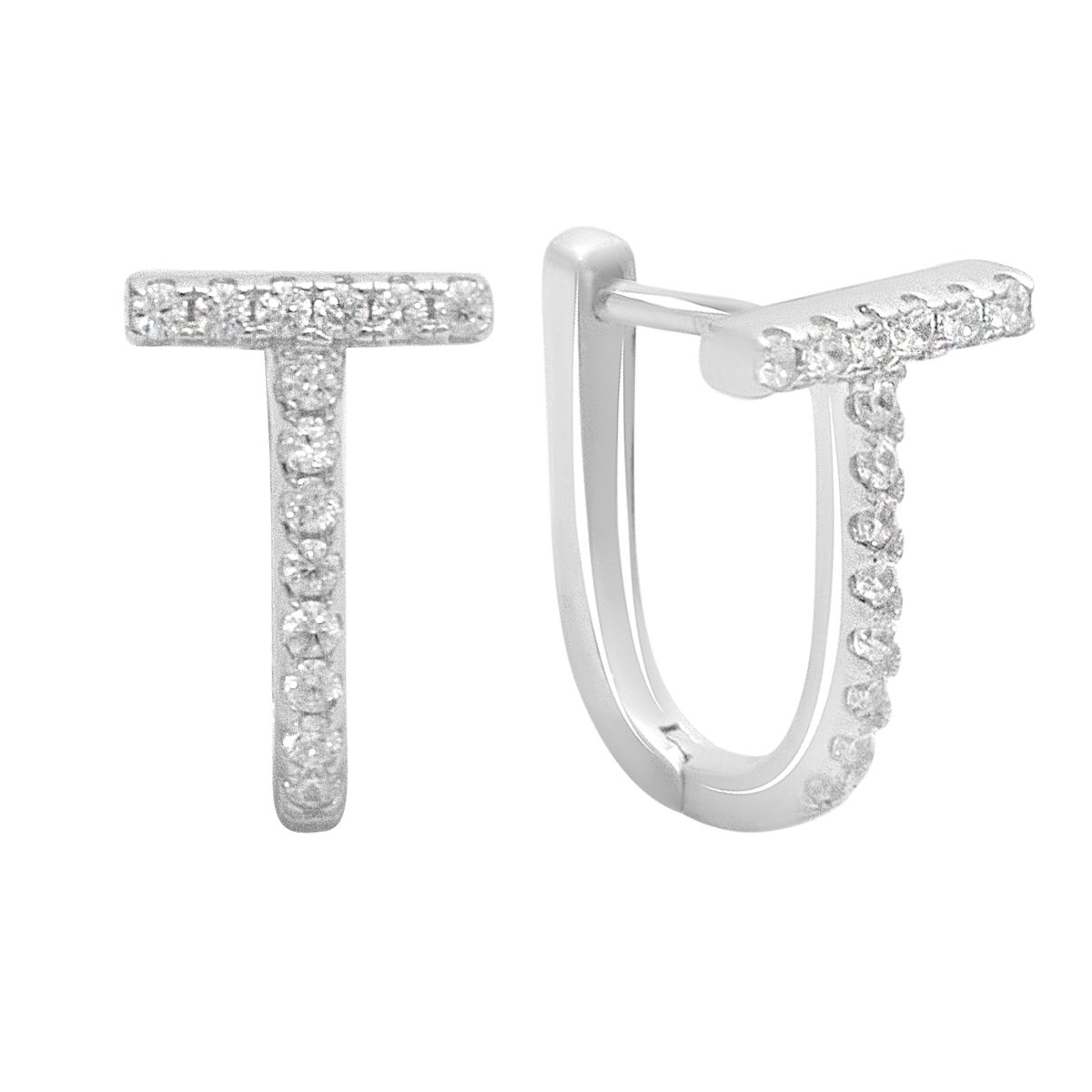 

Срібні сережки з фіанітами (2180692) білий