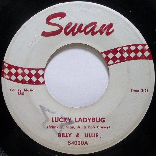 

7-дюймовая пластинка BILLY & LILLIE - Lucky Ladybug S4020 Swan 1958 США Рок Б/У