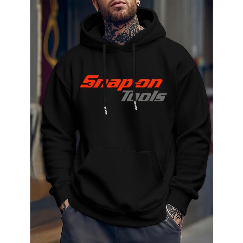 

Men s Casual Hoodie with Eye-catching Pattern SNAP ON TOOLS Regular Style Hoodie XXXL чёрный