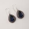 London Blue Topaz Gemstone Silver Earrings 1.3", 925 Sterling Silver Handmade Topaz Jewelry AEE-1-7
