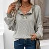 Women's Pullover Lapel Sweatshirt Fashionable Stitching Contrast Color Top