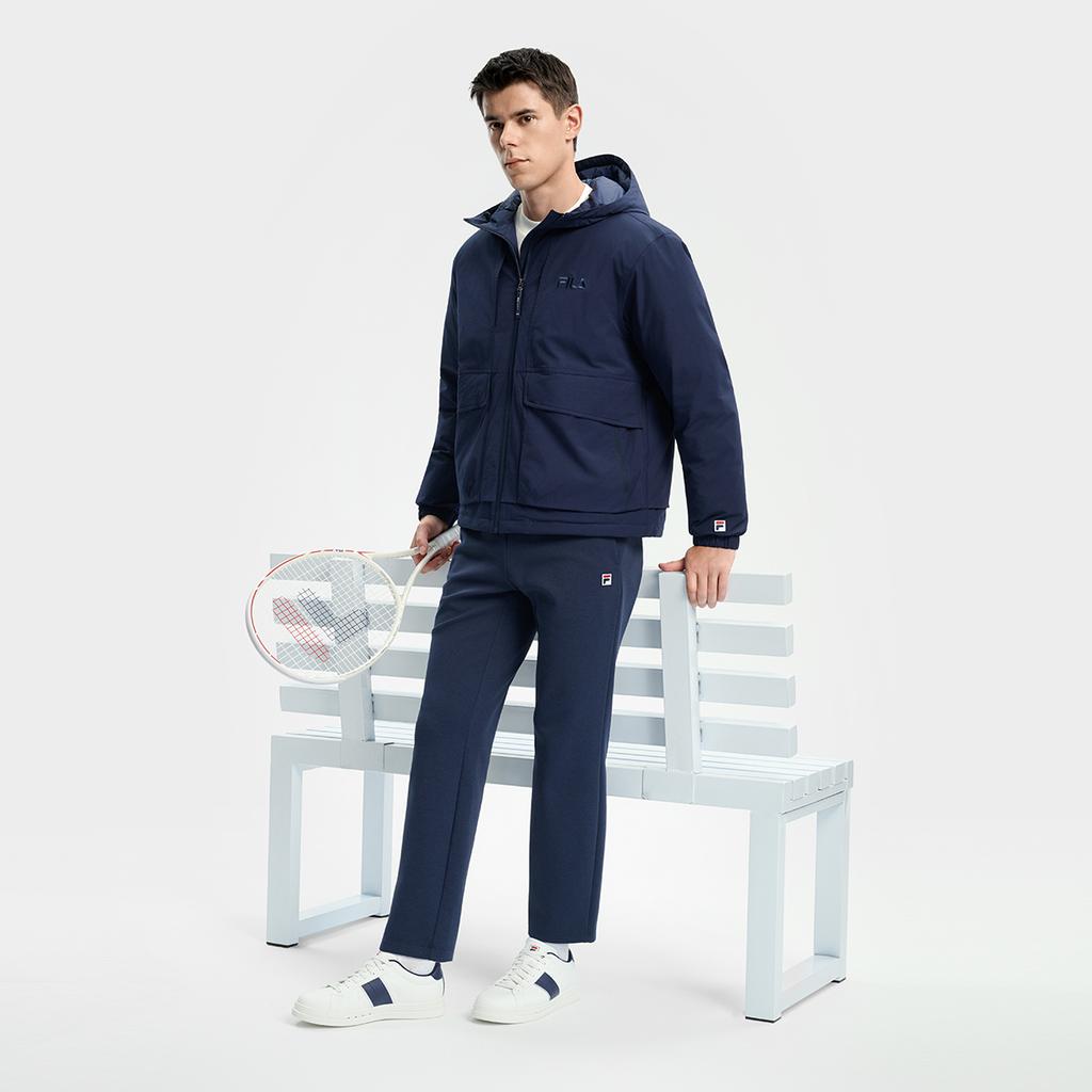 Fila Tennis Fashion Trendy Minimalist Casual Retro Sports Warm Comfortable Loose Hooded Down Jacket Men Jacket Sky-Blue A11M543905FBU