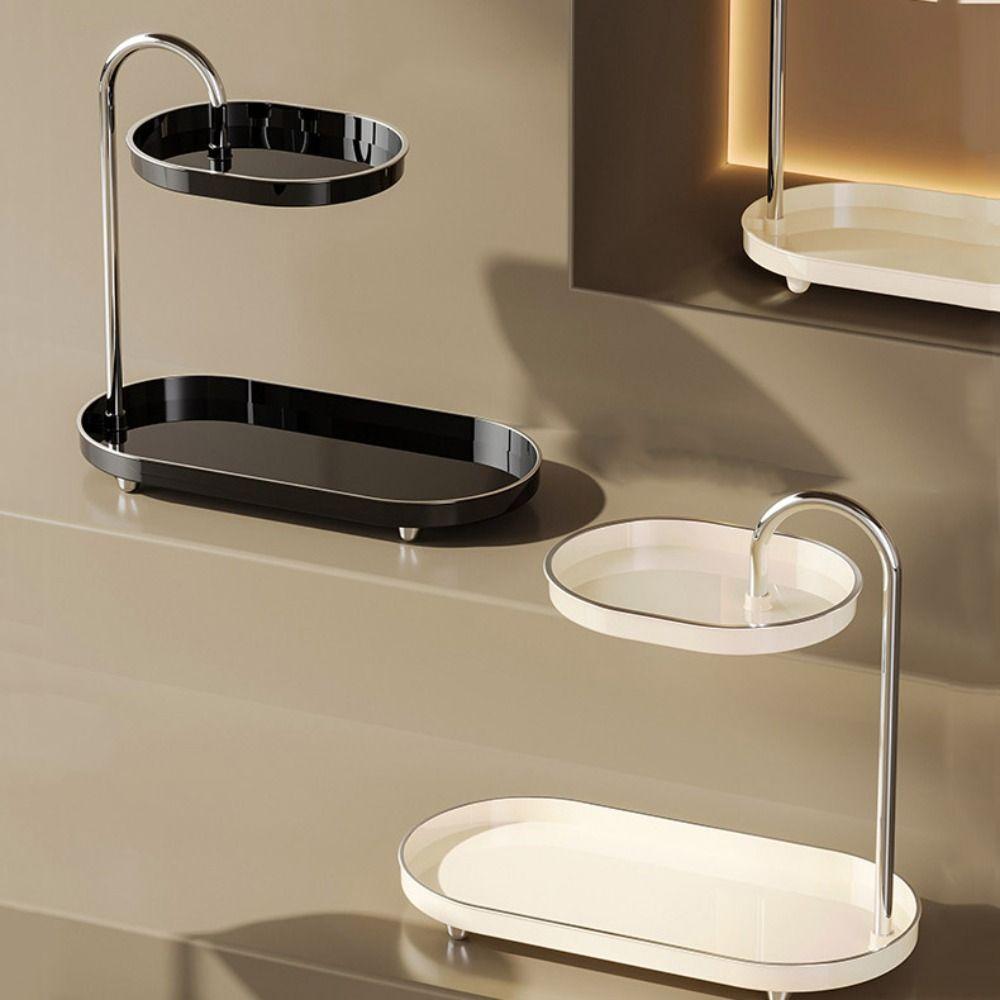 Modern Tabletop Rack Double Layer Cosmetic Storage Box Stylish Storage Rack  Hotel Restaurant