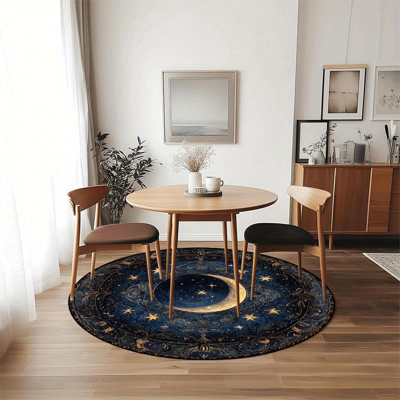 VIKAMA Living Room Bedroom Circular Carpet Machine Washable Soft Carpet Living Room And Study Home Decoration Carpet