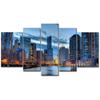 Chicago Skyline Canvas Wall Art, 5-Piece Wooden