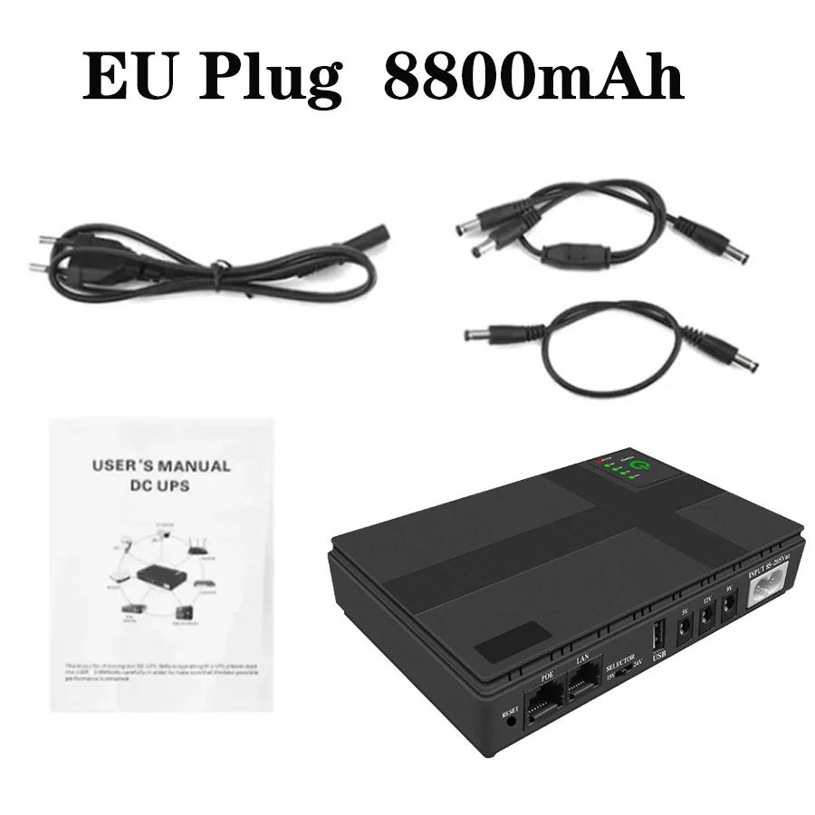 DC USV Akku-Backup 8800/10400mAh 5V 9V 12V 2A 15V 24V 1A Ausgang Unterbrechungsfreie Stromversorgung 85‑265V USV Akku-Backup