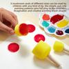 10-teiliges Set mit Pilzkopf-Schwammpinsel und Holzgriff für Kinder, DIY-Malschwamm, Siegelset, Farbe, Graffiti, Erstellen einzigartiger Kunstpinsel