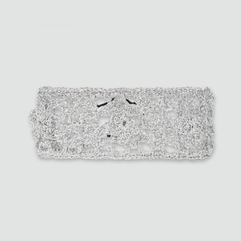 

TINKNIT вязаная вручную корсаж вязаная повязка на голову_серебристая Silver