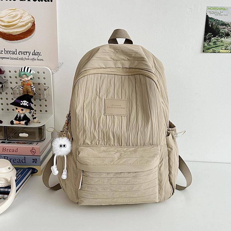 Schoolbag Solid Color Backpack 1011 New Junior High School Girls High School College Students School Bag Women Travel Lightweight Small Backpack