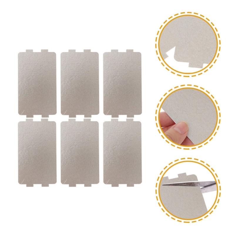 6Pieces Replacement Plates Thickened Sheets Microwave Oven Mica Sheet Waves Guide Cover Plate for Efficient Heating