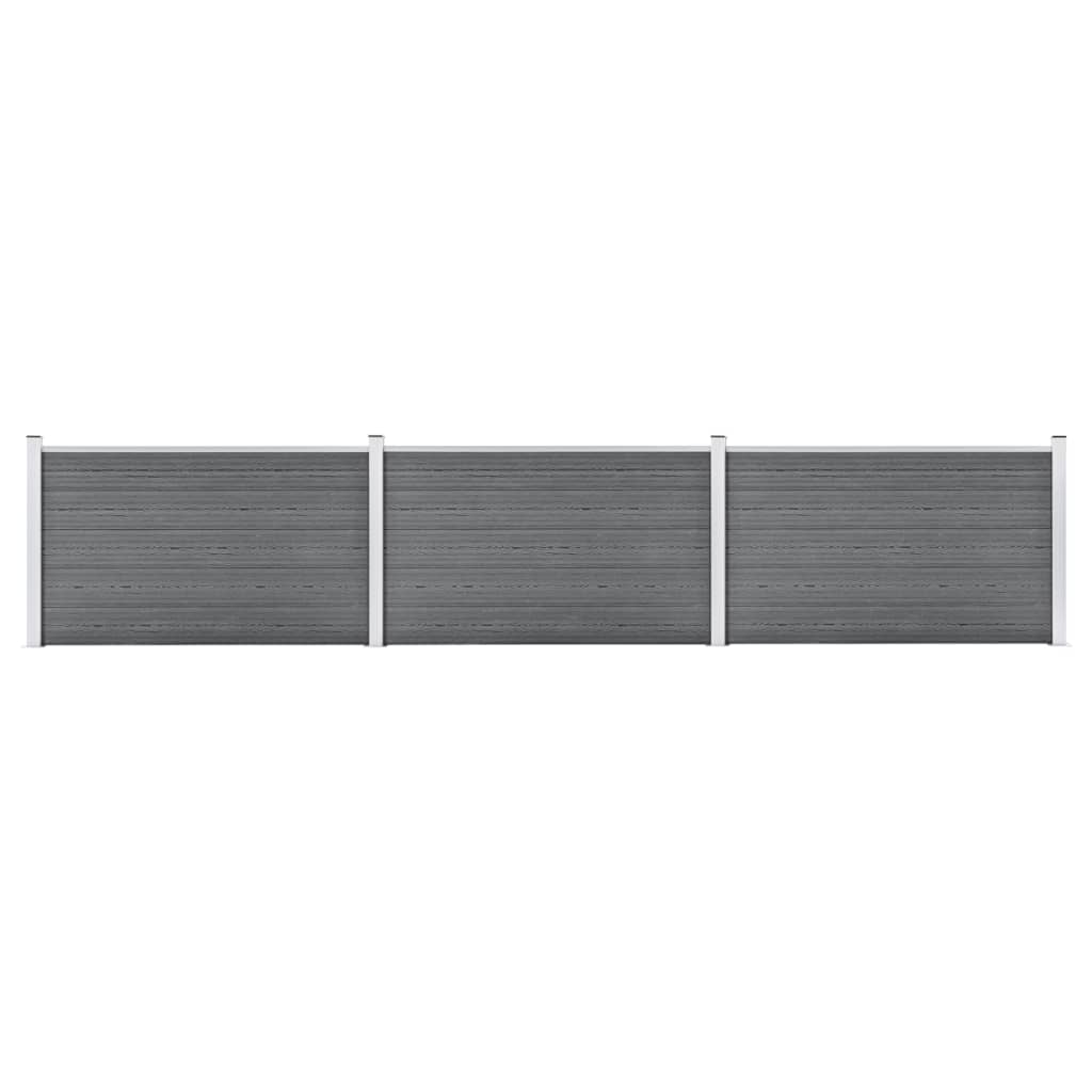 WPC Garden Fence Panel Set 526 X 106 Cm Grey
