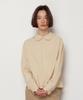 Okuka Flower Collar Loose Fit Blouse - Beige