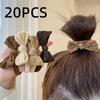High Elasticity Fabric Ponytail Holders with Solid Bowknot - Minimalist Hair Accessories for Ages 14+
