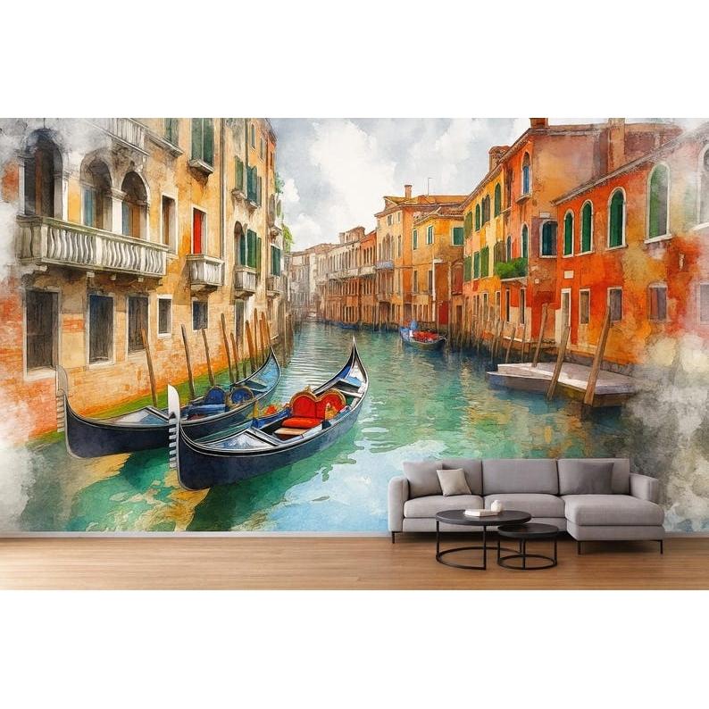 Venice Gondola Canal tapestry 75x100 чёрный