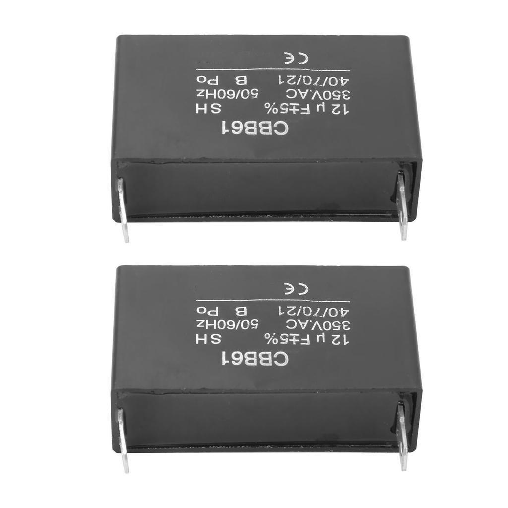 2Pcs Generator Capacitor Gasoline Starting 12UF Fan Motor AC Capacitor Plastic CBB61