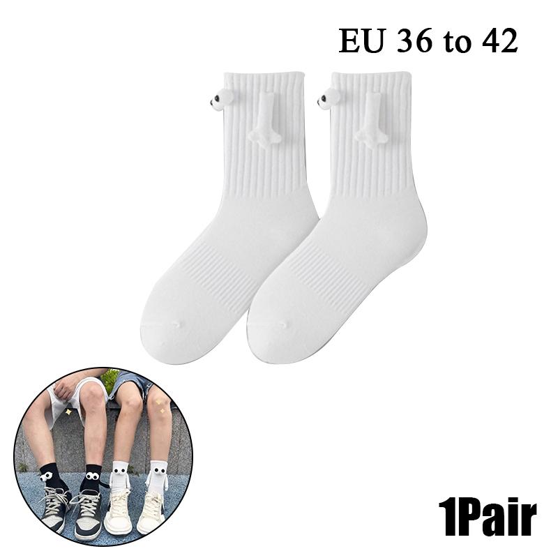 10 Paare Club Promi Ins Mode Lustig Kreativ Magnetische Anziehung Hände Schwarz Weiß Cartoon Augen Paare Socken Socken