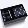 Men's Formal Tie Gift Box: Five-Piece Set with Logo, 8cm Striped Black for Weddings and Business 