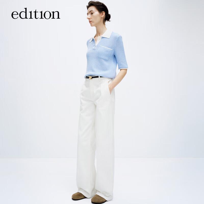 Edition Women's Crochet Knit Polo Shirt