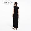 MO&Co. 2024 Summer Pleated High Waist Black Long Dress
