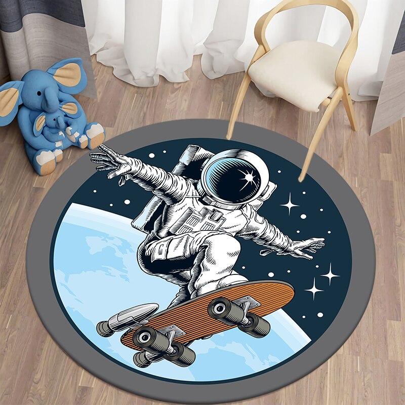 Astronaut Round Carpet for Living Room Rugs Bath Mat Area Rug Doormat Bedroom Children Carpet Alfombra Non-slip Floor Mat