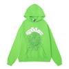 Sp5der Hoodie Unisex Oversized Cotton Pullover With Foil Letter Print Fall Casual Streetwear