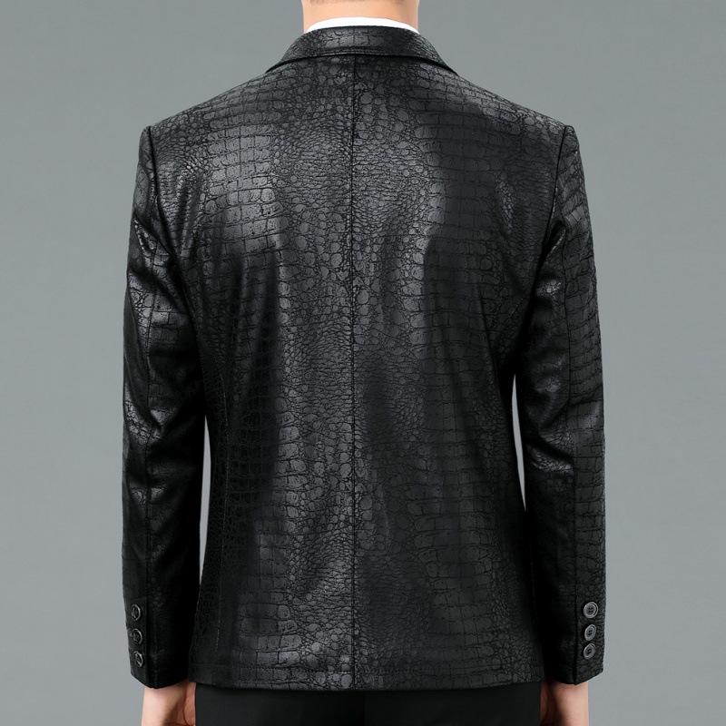 Spring and Autumn Genuine Leather Men's Sheepskin Suit Jacket Slim Casual Single Leather Suit Jacket Thin Trendy