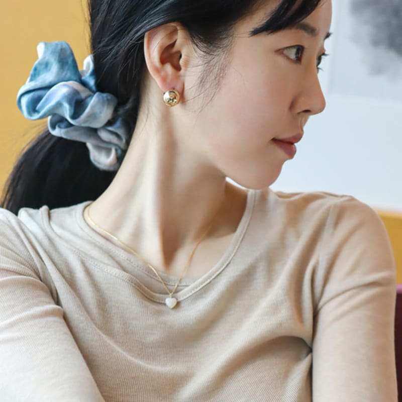 modernlike 14k gold-filled silver white pearl heart necklace