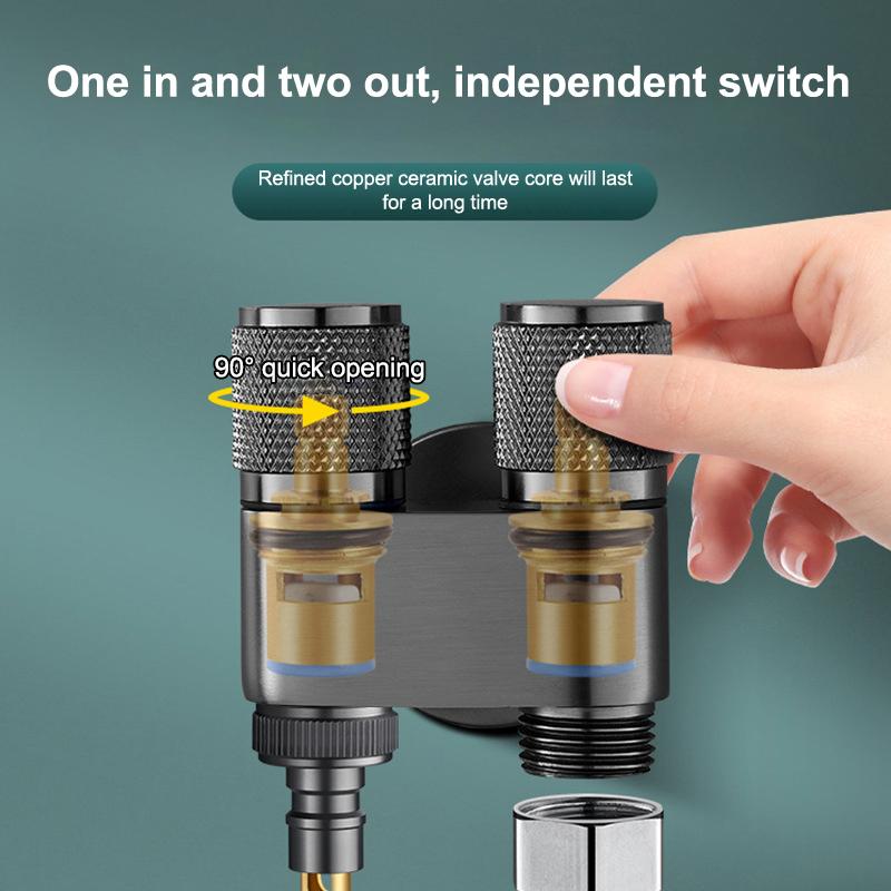 Stainless Steel One-Point Two-Water Angle Valve One-Inlet Two-Outlet Water Diverter Valve Independent Control Corner Valve