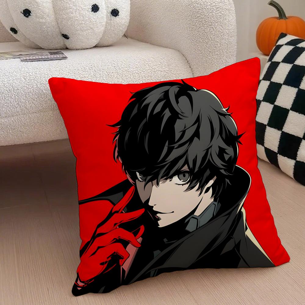 Klassische Anime Persona 5 Kissenbezug Sofakissenbezug Versteckter Knopf Strapazierfähiges Polyester Stuhlkissen
