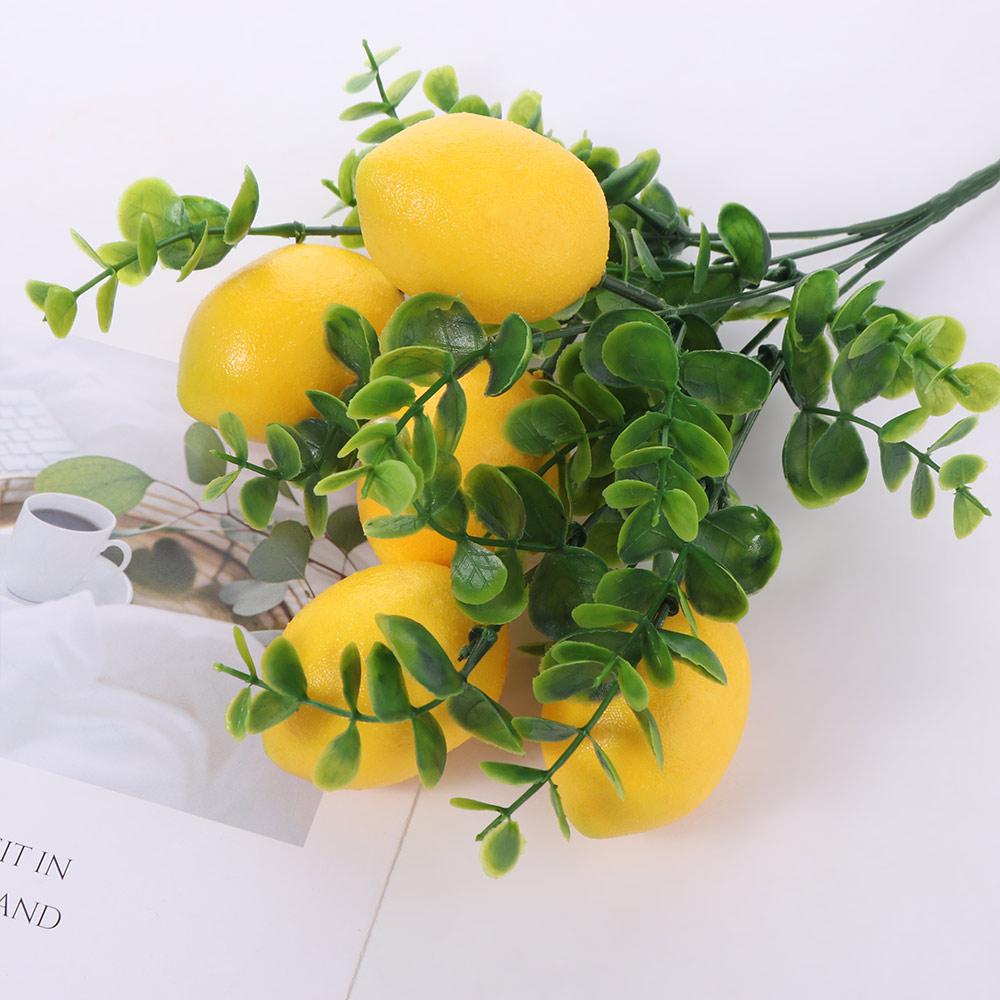 DIY Artificial Lemon Branches Handmade Fake Plants Simulation Lemon Fruit Wedding Party Supplies