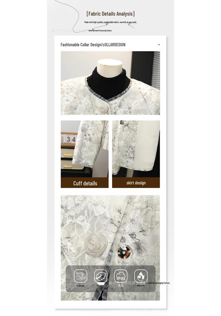 Elegant Chinese Style Spring & Autumn Jacket for Middle-Aged and Elderly Women - 2026 Fashionable Short Cardigan Top