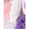 Children's Sweet Suit Spring and Autumn Girls Bubble Sleeve Love Top + Bow Skirt 2pcs Kids 6M-3Y Clothing
