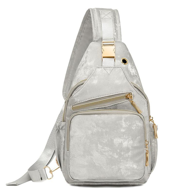 

Женская нагрудная сумка, многосекционная сумка через плечо, многофункциональная сумка для мобильного телефона серебряный