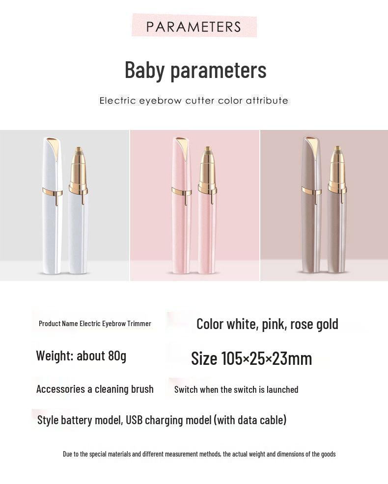 Rechargeable Electric Eyebrow Razor and Lipstick Hair Remover for Girls