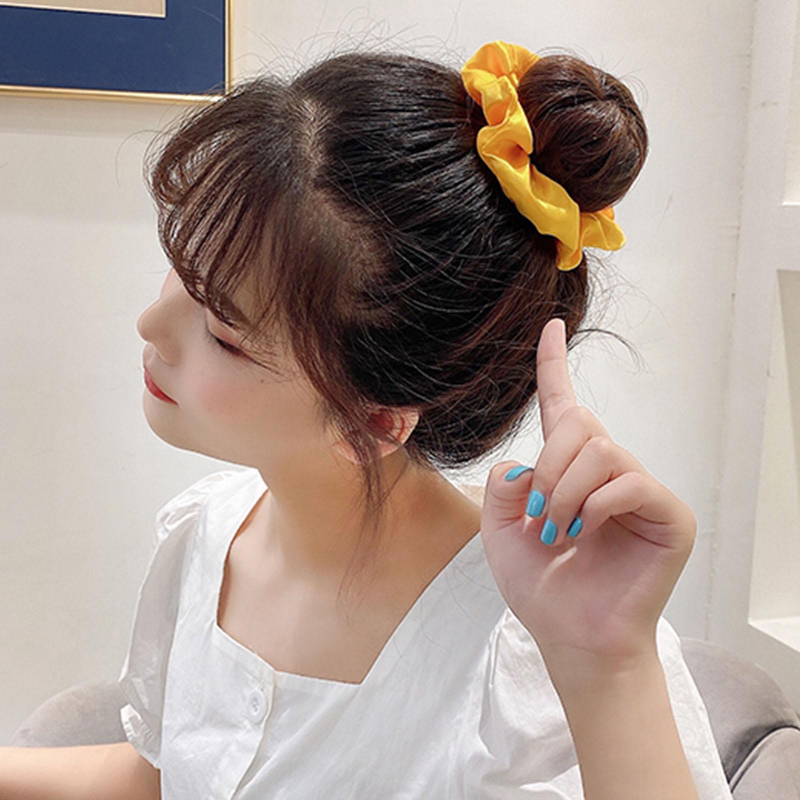 

Светящиеся светодиодные резинки для волос, светящиеся атласные эластичные резинки для волос для женщин и девушек, светящиеся в темноте резинки для волос, рождественские аксессуары для вечеринок жёлтый