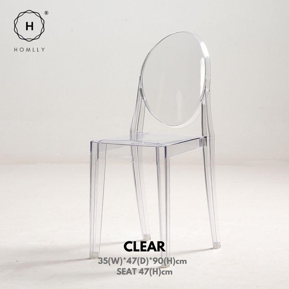 Homlly Chair Modern Acrylic Stacking Kitchen Dining Room Chair
