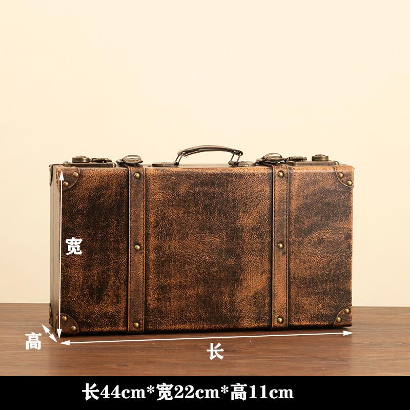 Vintage European-style Suitcase Photography Prop Antique Leather Trunk Clothing Storage Box Fashion Boutique Window Display