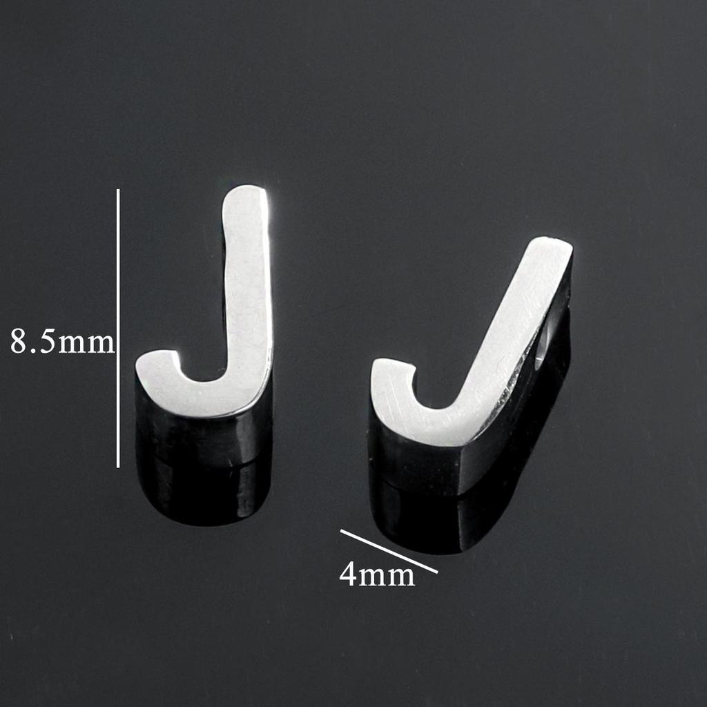 DZ Stainless Steel 26 English 3D Letter Pendant Necklace - Handmade Niche Design