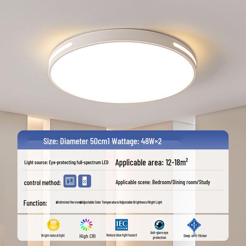 LED Ceiling Light: Ultra-Thin, Modern Round Lighting for Living Room, Bedroom, Dining, and Study Rooms