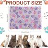 4 Pack Ultra Soft Dog Cat Bed Mat with Cute Prints Reversible Fleece Dog Crate Kennel Pad Cozy Washable Thickened Guinea Pig Pet Bed Mat