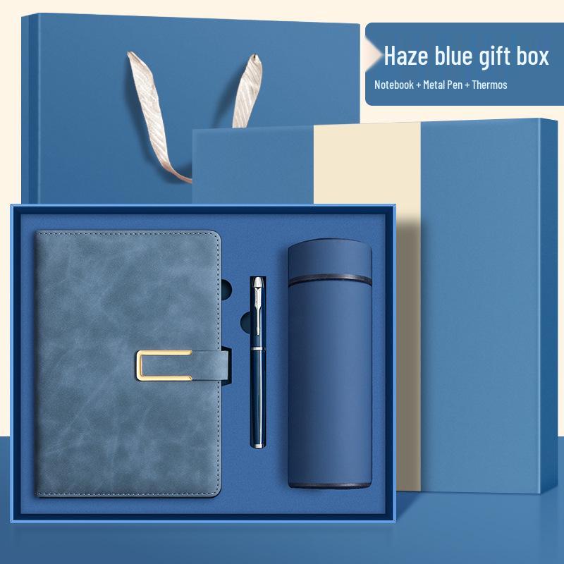 Custom Logo A5 Leather Notebook with Buckle - Thick, Soft, Business Stationery In a Gift Box Souvenir