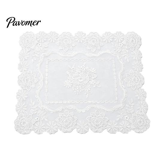 Nakışlı Bardak Altlıkları Retro Dantelli Masa Örtüsü, Beyaz Çiçekli Peçeteler, Masa Matı, Nefes Alabilen Kumaş Tepsi Örtüsü Şeffaf File Peçete Çay Fincanı, Vazo, İçin