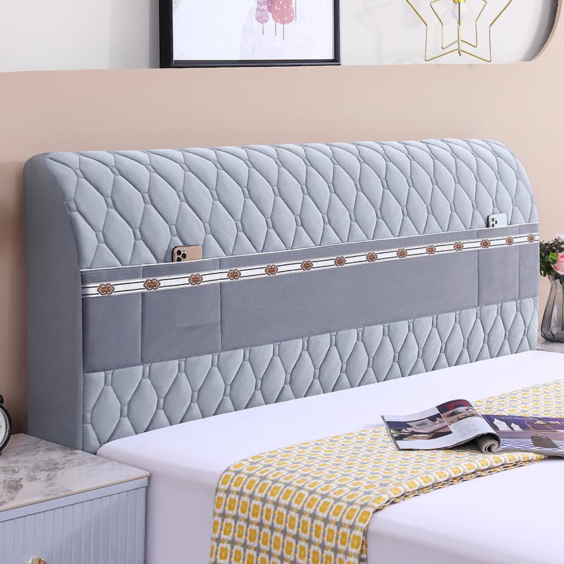 Off-white Thickened Upholstered Headboard Cover - Full Size, Simple and Soft