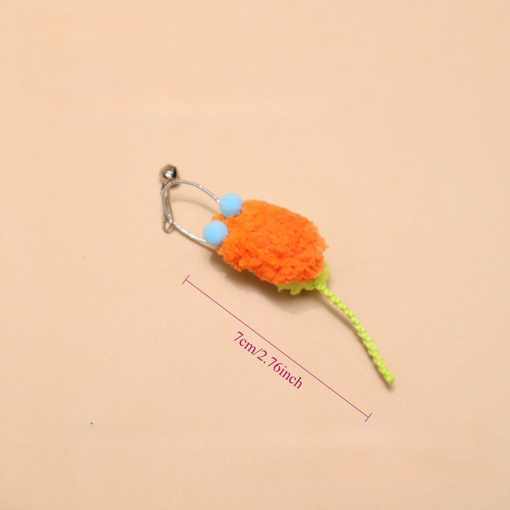 4pcs Random Mix Plush Mini Mouse Change Heads Cat Teaser Stick Pet Toy Supplies