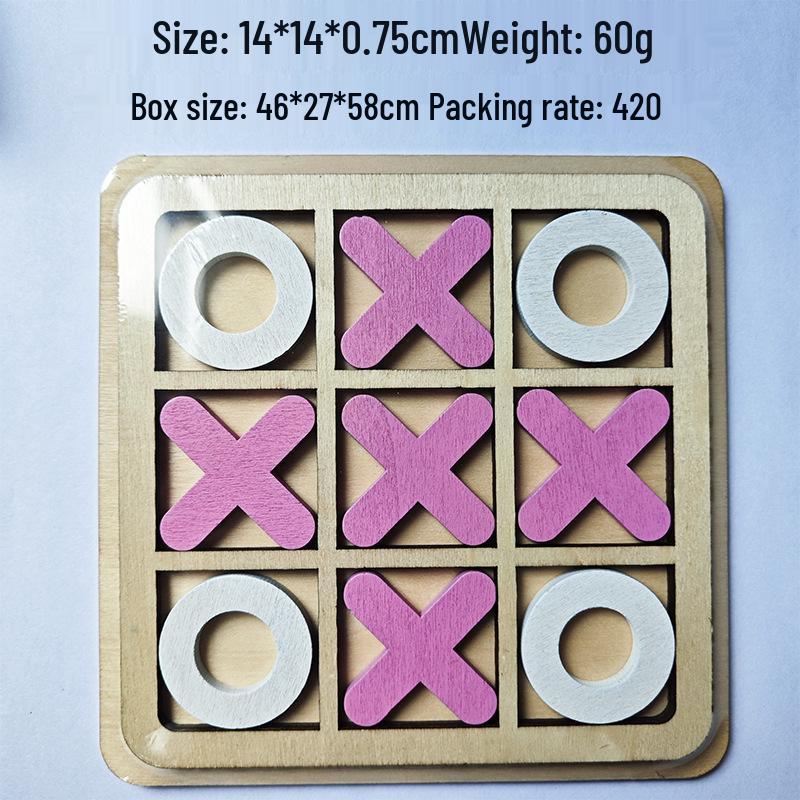 XO Wooden Tic Tac Toe Casual Battle Tabletop Game