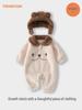 Little Bear Warm Velvet Bodysuit: Thickened Autumn/Winter Romper for Boys & Girls
