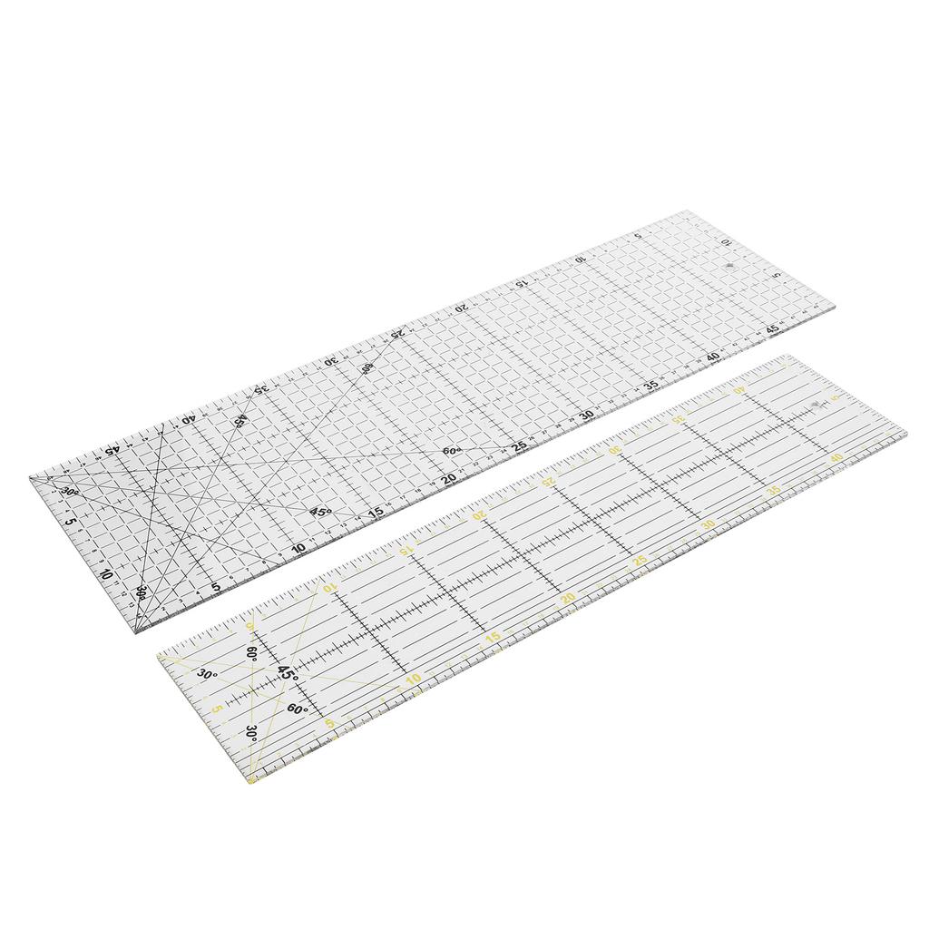 2Pcs Quilting Ruler MultiFunction Sewing Drawing Drafting Crafts Scale Measuring Tool